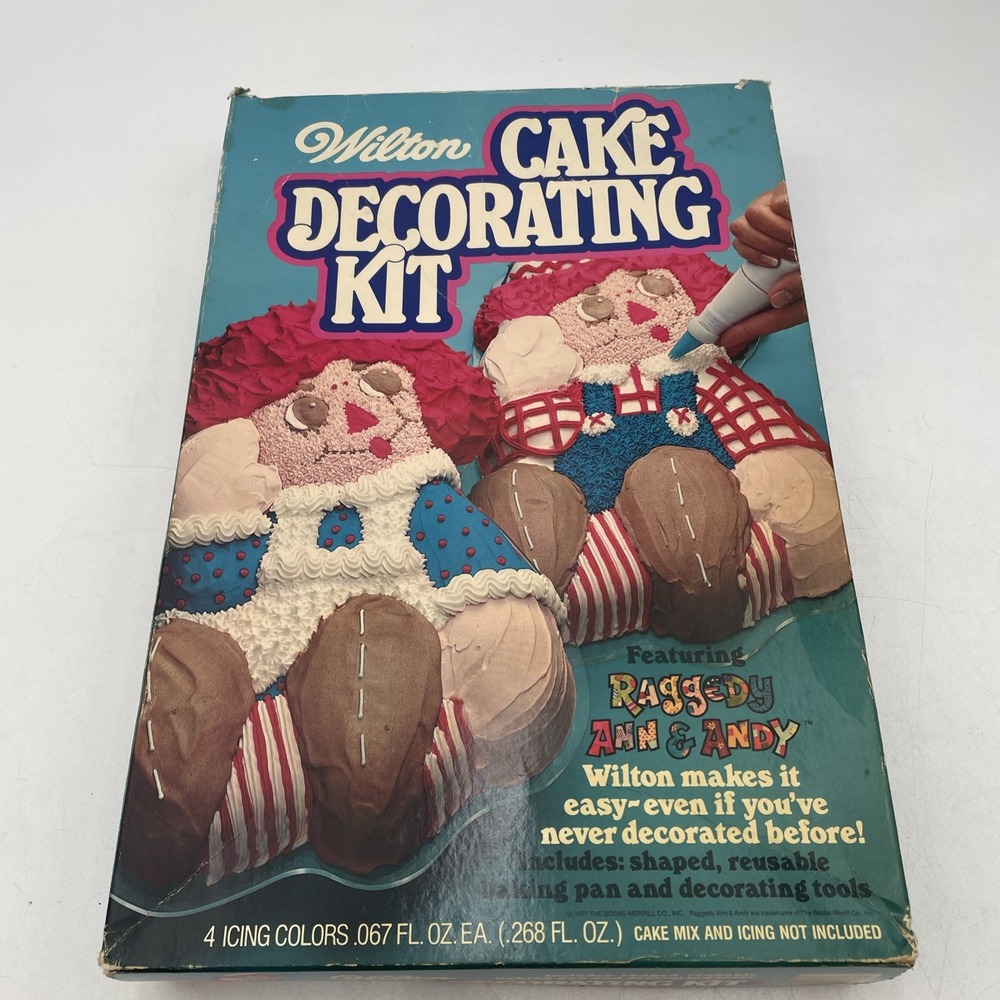 Vtg 1979 Wilton Raggedy Ann Andy Cake Pan 2105-6393 w/ Box